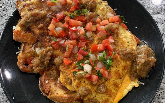 Savory French Toast on Jalapeño Cheddar Sourdough