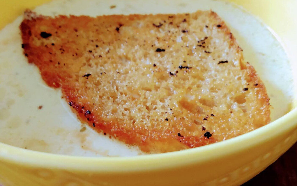Corn Chowder Recipe with Sage and Bacon: Topped with Fried Sourdough