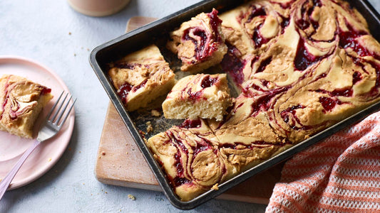 Sourdough PB & J Breakfast Pancake Bake