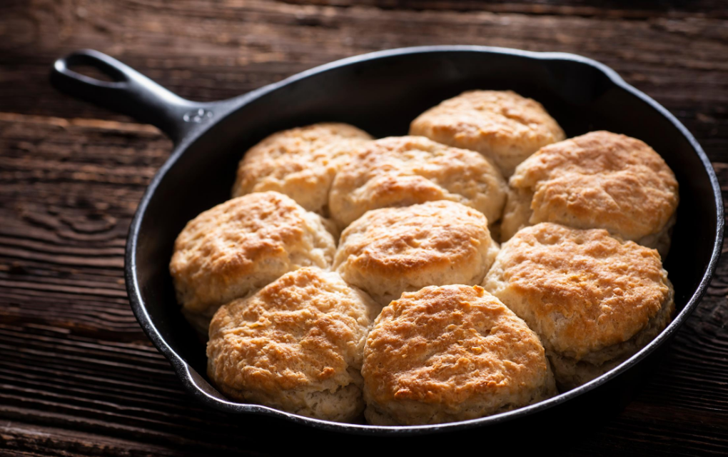 Buttery Sourdough Skillet Biscuits